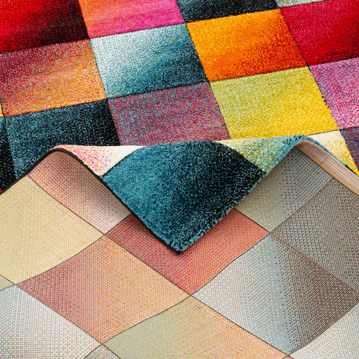 DESIGNER TEPPICH MAUI MODERN KARO - Multicolor, Textil (140/200cm) - Pergamon