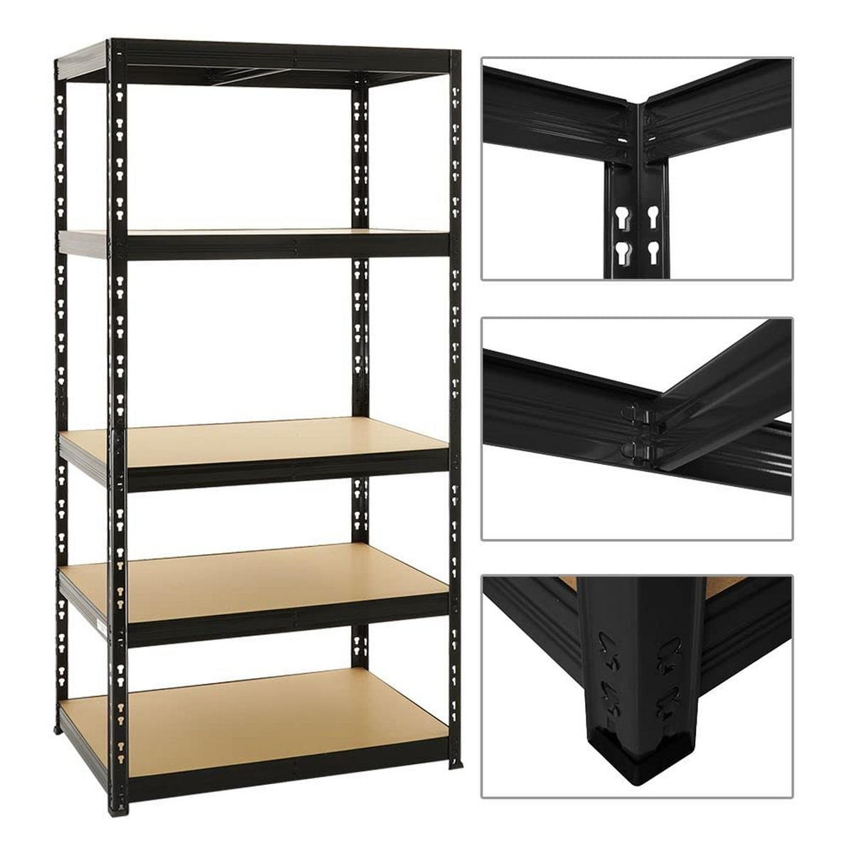 SCHWERLASTREGAL Tiger 2er-Set mit 2x 180x90x45 cm Fachlast 265 kg Schwarz - Schwarz, Metall (180/180/45cm) - PROREGAL