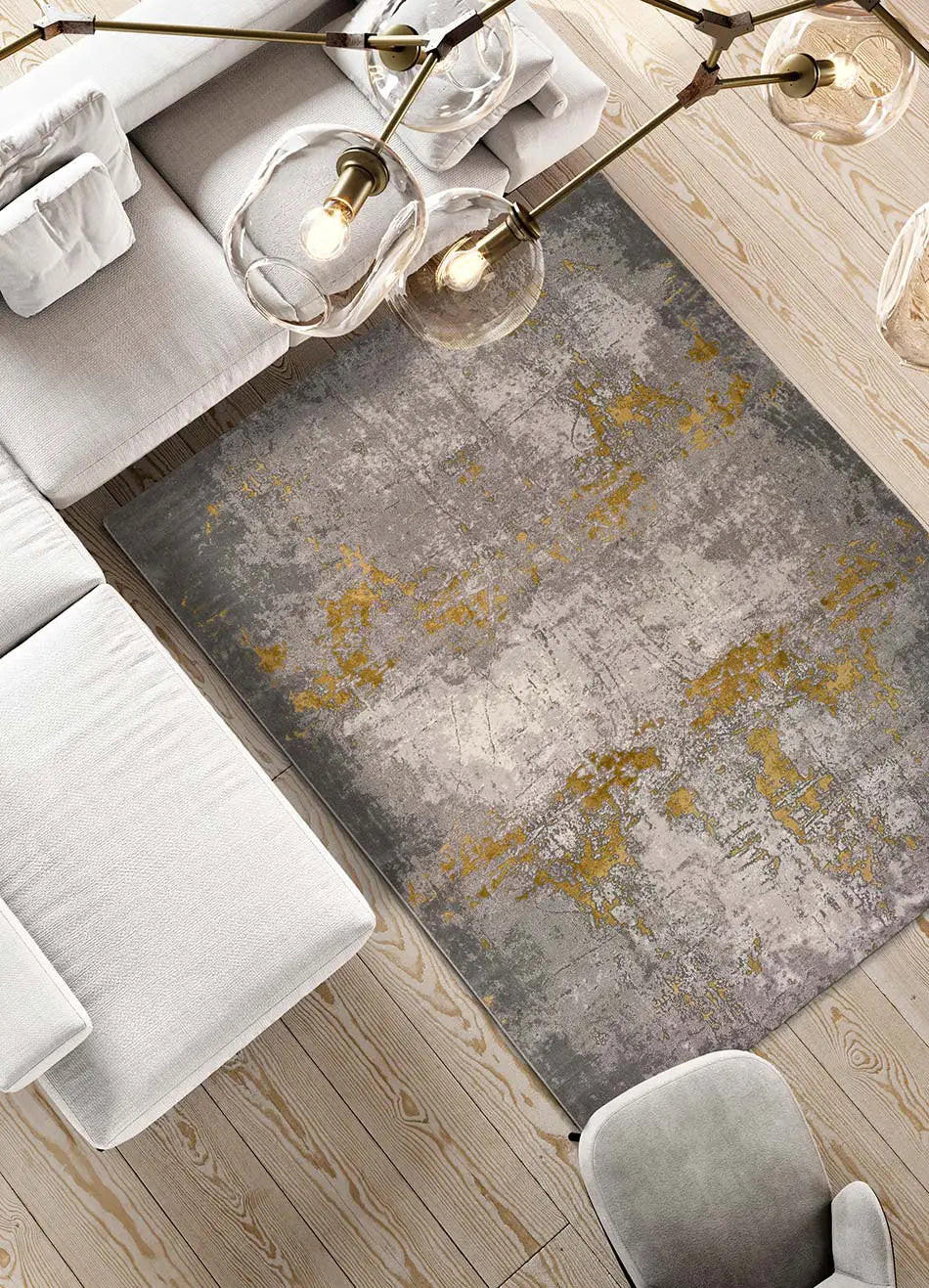 WEBTEPPICH Grau / Senf Mesina 80/150 cm - Dunkelgelb/Grau, Naturmaterialien/Textil (80/150cm) - Atticgo