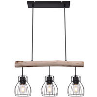 HÄNGELEUCHTE Balken Braun Schwarz - Braun, Holz (55/13.6/140cm)