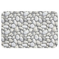 KOUPELNOVÁ PŘEDLOŽKA Kameny - šedé - oválné 60x40 cm - světle šedá, textil/plast (60/40cm) - OnlyWow
