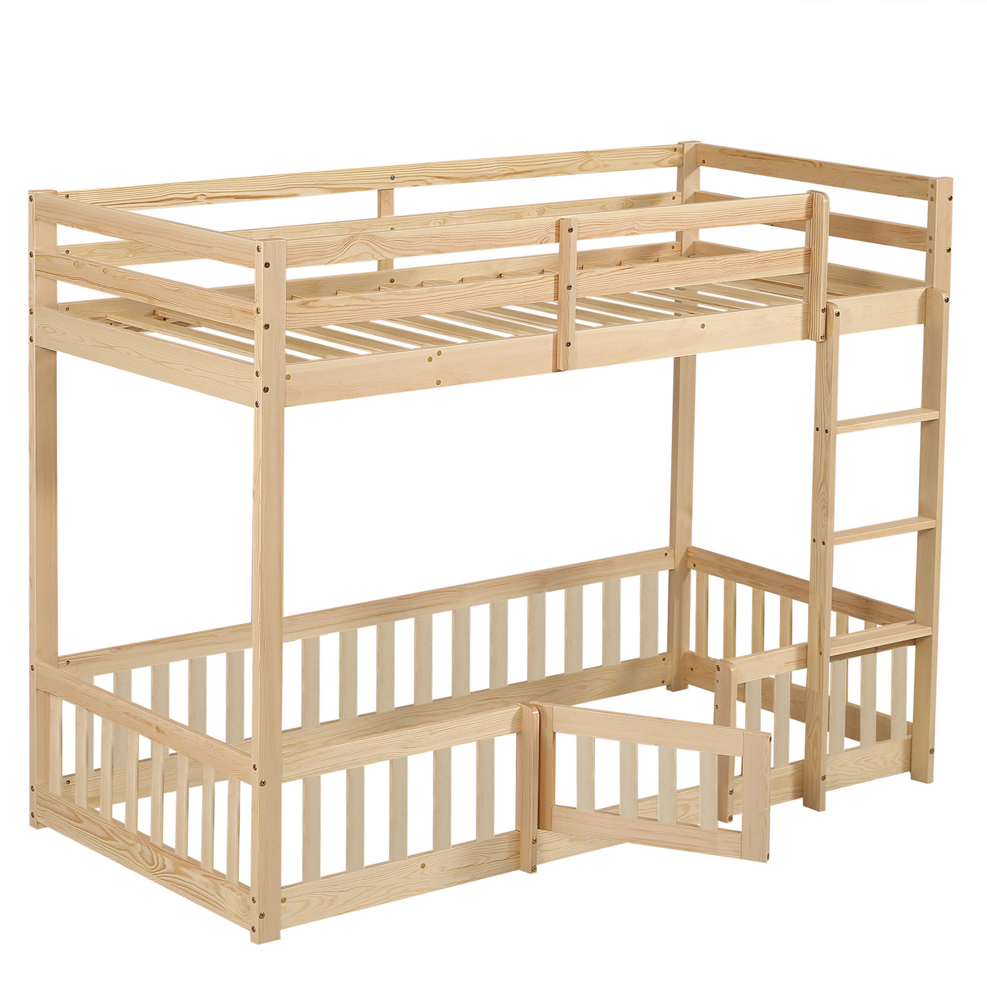 ETAGENBETT Holzbett 90x200 Natur - Naturfarben, Holz (90/200cm) - ComfortXL