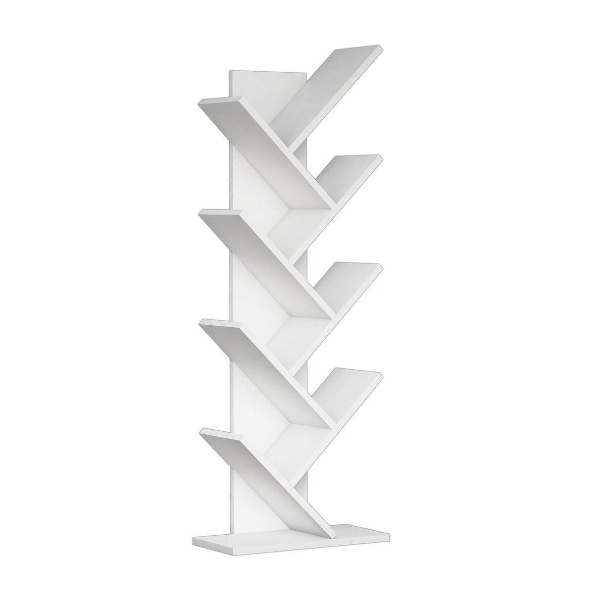 BÜCHERREGAL mit 8 Regalböden 22/46/128,5 cm - Weiß, Holzwerkstoff (46/128.5/22cm) - Calicosy