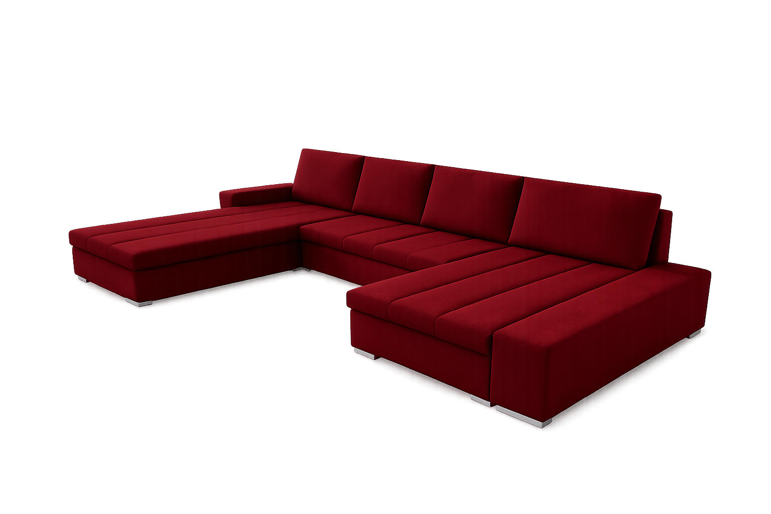 WOHNLANDSCHAFT VERONA U-Form mit Schlaffunktion, Bettkasten und Wellenfederung – Großzügiges Ecksofa 387 cm - Rot, Kunststoff (387/85/213cm) - Wohnideebilder