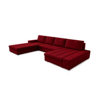 WOHNLANDSCHAFT VERONA U-Form mit Schlaffunktion, Bettkasten und Wellenfederung – Großzügiges Ecksofa 387 cm - Rot, Kunststoff (387/85/213cm) - Wohnideebilder