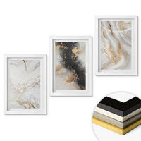 WANDBILDER 3er-Set - 20x30 cm Weißer Rahmen - Abstrakte weiß-schwarze Muster - Weiß, Kunststoff (20/30cm) - ArtPrintCave