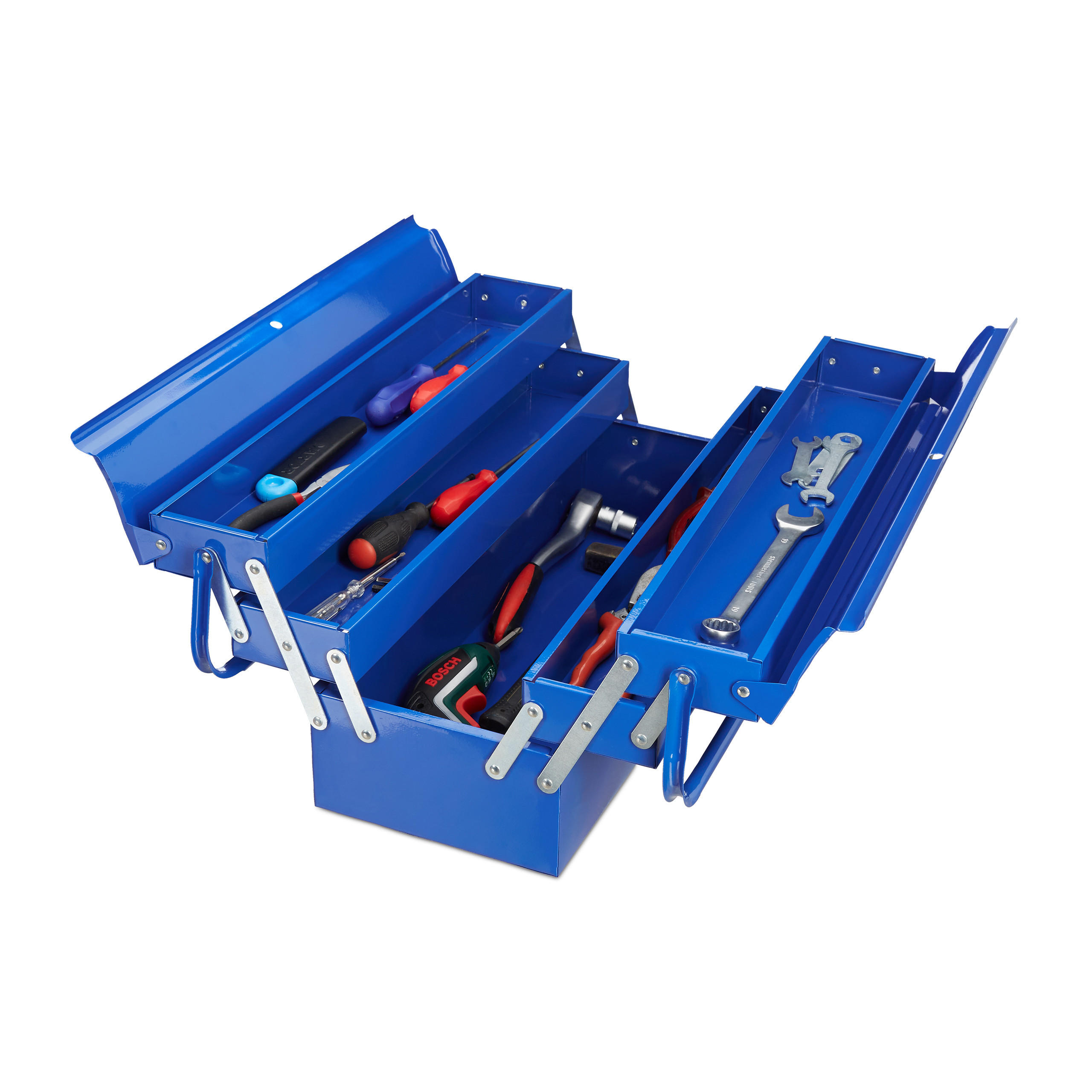 WERKZEUGKOFFER - Blau, Metall (20/29.5/53cm) - Relaxdays