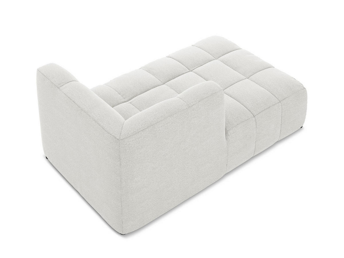 SOFAELEMENT Links Bouclé Stoff Weiß - Schwarz/Weiß, Holzwerkstoff/Kunststoff (101/77/175cm) - Makamii