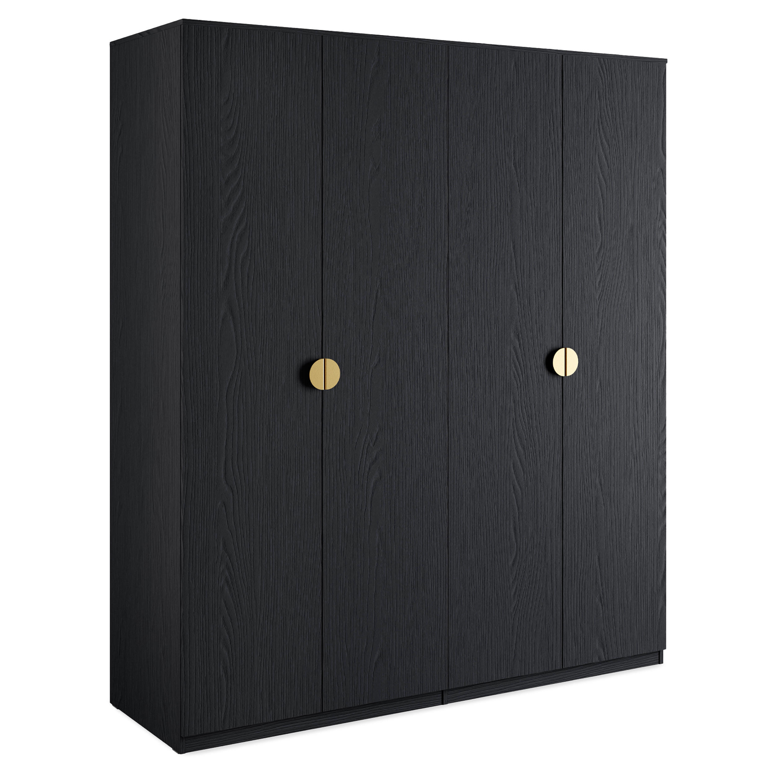 Konsimo® Drehtürenschrank Schwarz 180x209x59 cm
