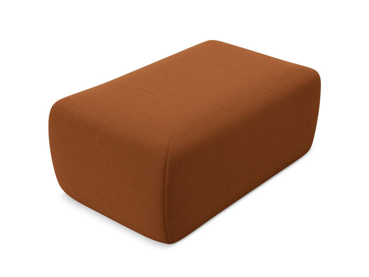 POUF Samt Stoff Orange - Terra cotta/Schwarz, Kunststoff/Textil (102/40/62cm) - Makamii