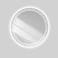 BADSPIEGEL Runder mit Beleuchtung mit Muster ф70 cm - Weiß, Glas (70/2.9/70cm) - EMKE