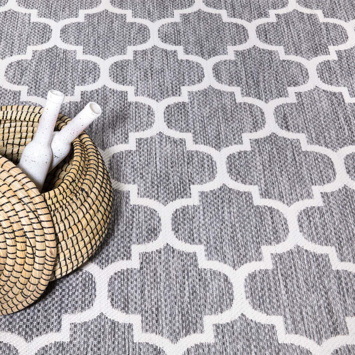 OUTDOOR-TEPPICH Sun 462 Grau 80x250 cm - Grau, Textil (80/250cm) - carpet city