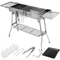 HOLZKOHLEGRILL Edelstahl Campinggrill Klappbar mit Belüftung - Silberfarben, Metall (122/75/30cm) - Kaket