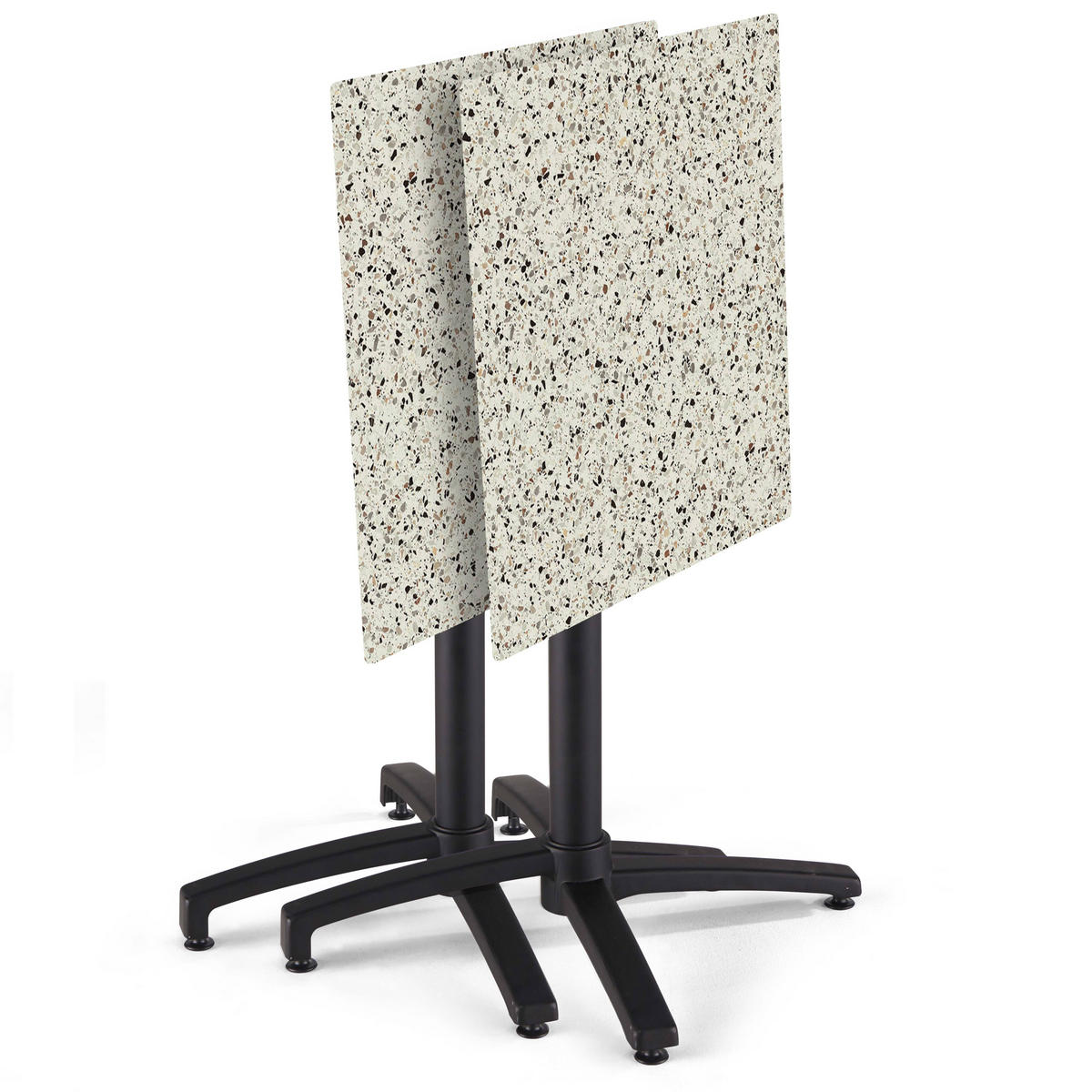 TERRASSENTISCH, Terrazzo-Finish - Weiß, Holzwerkstoff (70/70/72cm) - Oviala