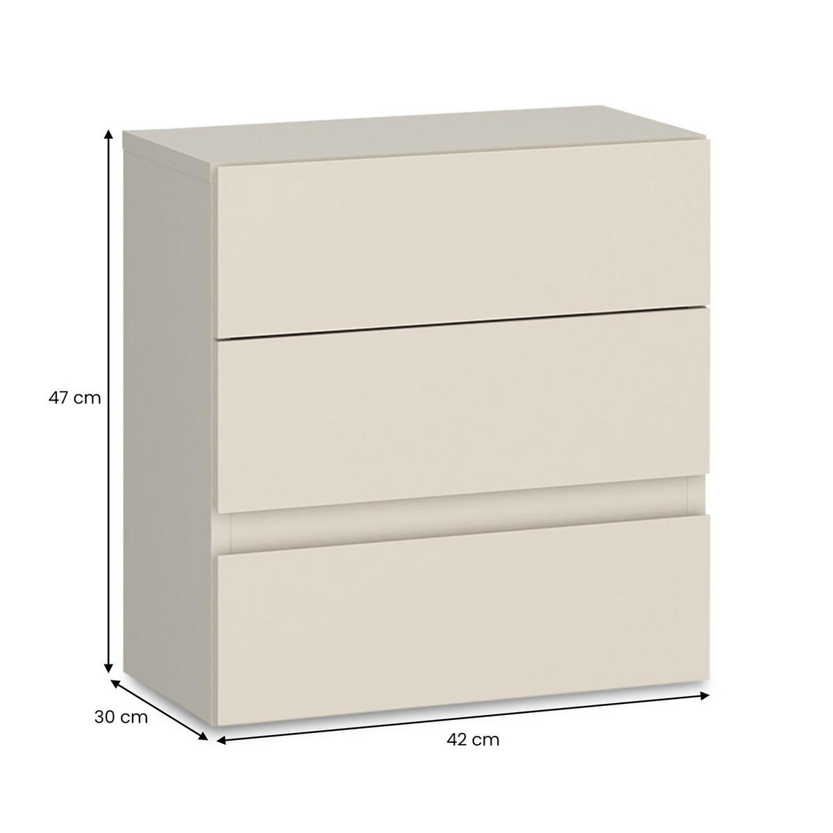 NACHTKOMMODE ANNO Kaschmir - Kaschmir, Holzwerkstoff (42/47/30cm) - CARO-Möbel