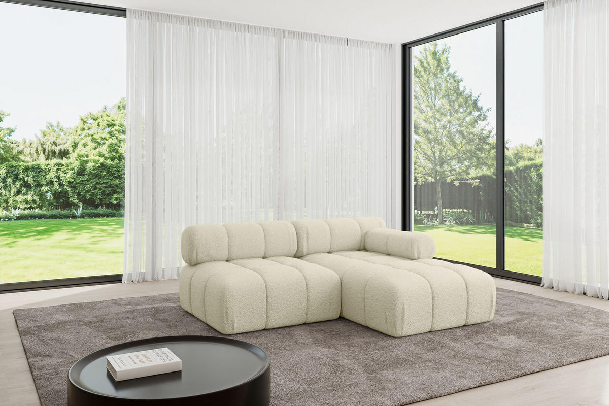 ECKSOFA modulares Sofa Razon-L1 - 190x160x70 cm Beige Bouclé - Beige, Holzwerkstoff/Textil (190/160cm) - ALTDECOR
