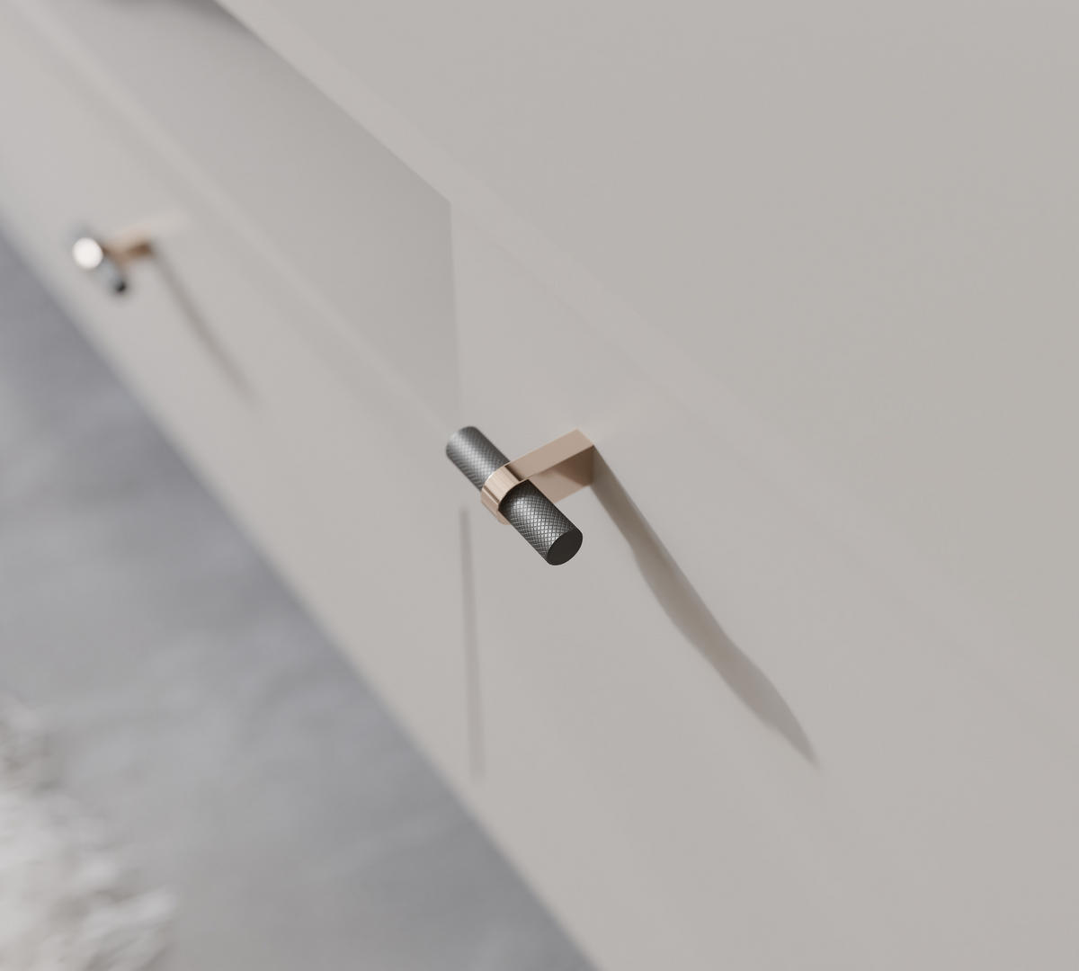 TV-LOWBOARD geriffelt, mit Schublade, Kaschmir - Kaschmir, Holzwerkstoff (180/49/40cm) - Idohome