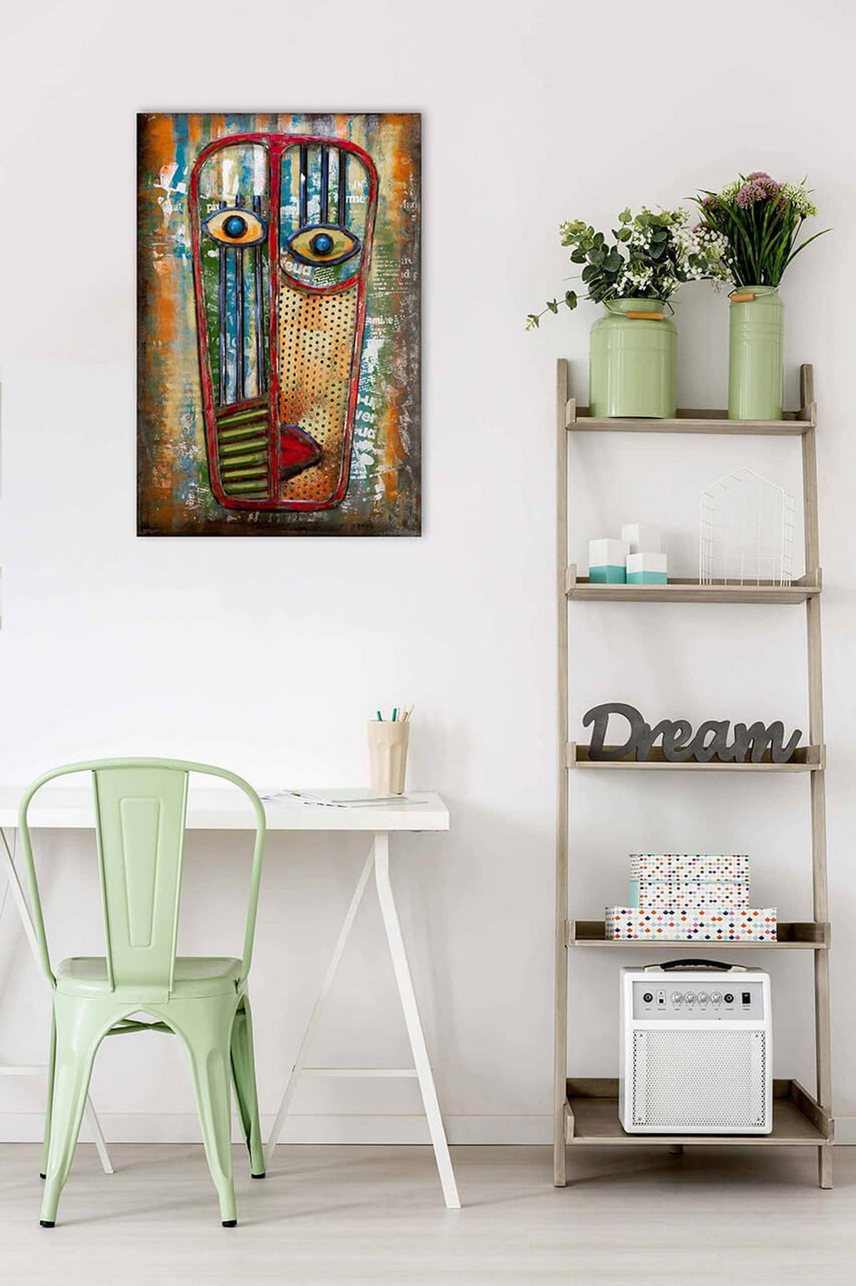 METALLBILD Bunt 60/90 cm - Multicolor, Metall (3.47/90cm) - KUNSTLOFT