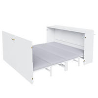 KLAPPBETT 140x200cm Metall Schrankbett Ausziehbar Weiß - Weiß, Metall (140/200cm) - FLIEKS