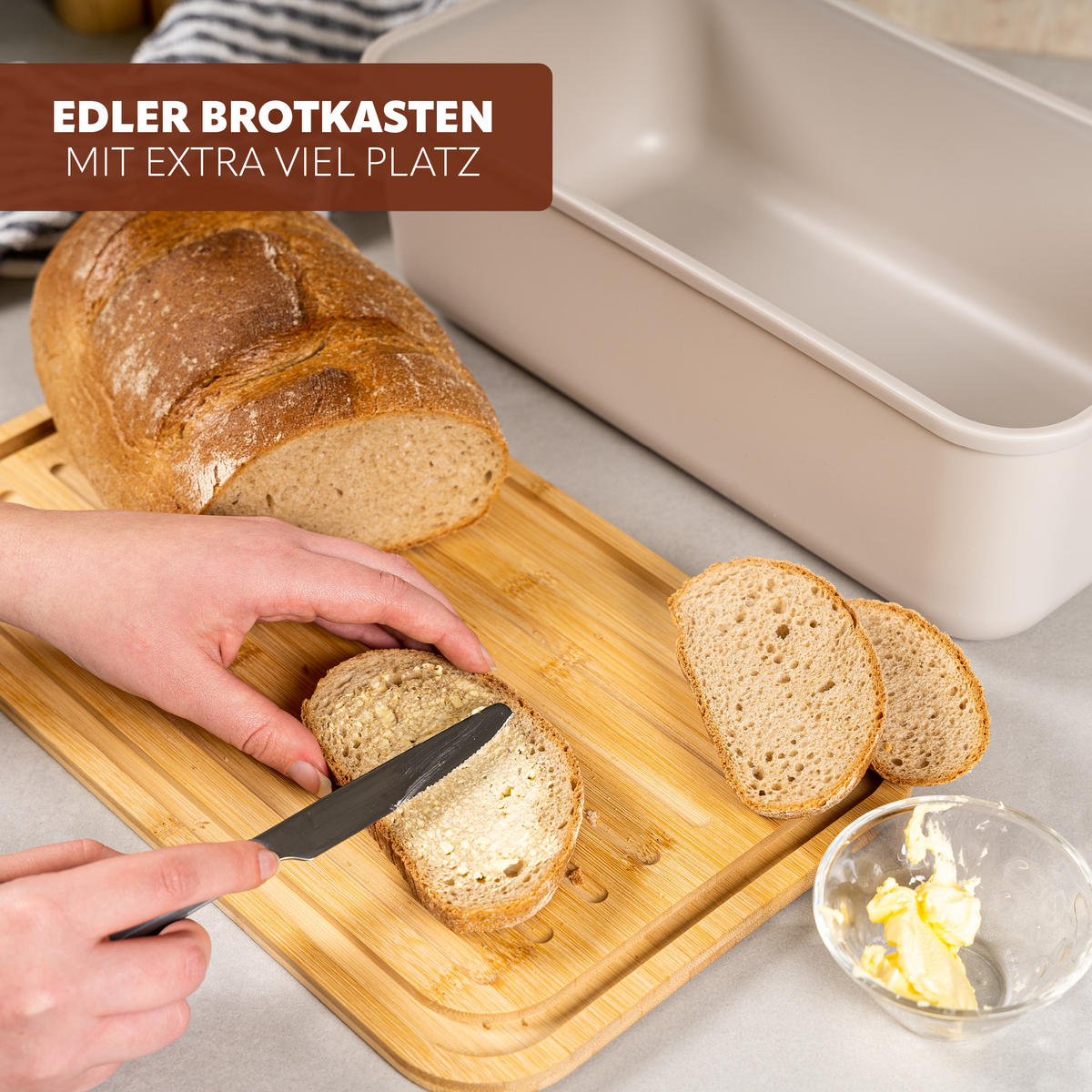 BROTKASTEN, grau - Hellgrau, Kunststoff (40/12.5/23cm) - bremermann