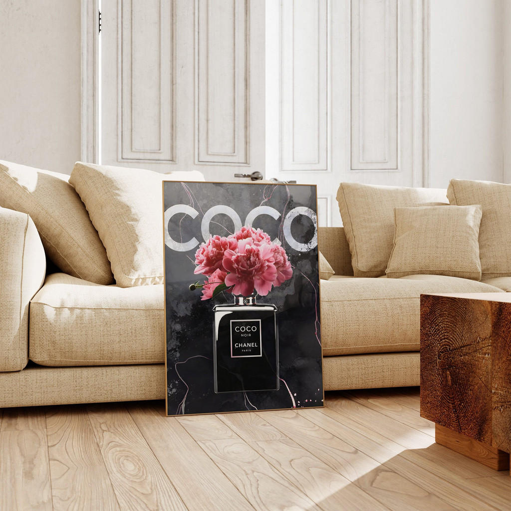 Thumbnail - Justgoodmood Poster, Schwarz, Rosa, Naturmaterialien, Floral, Mode, 50x70x0.1 cm, Bilder und Zubehör