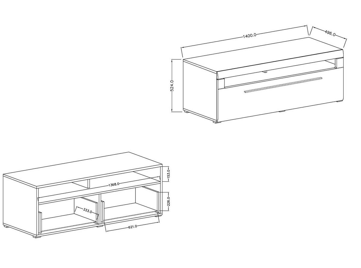 LOWBOARD Toro Eiche Grandson 140 / 50 / 52cm - Braun, Holz/Holzwerkstoff (140/52/50cm) - Feldmann-Wohnen