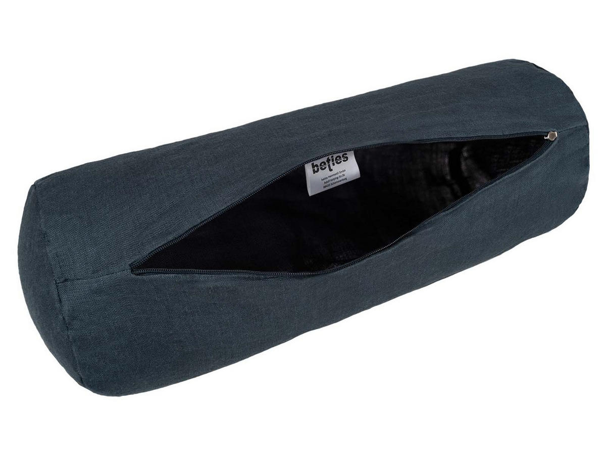 NACKENROLLENBEZUG reines Leinen tiefsee-blau 40/15 cm - Dunkelblau, Naturmaterialien (15/40cm) - beties Heimtextil