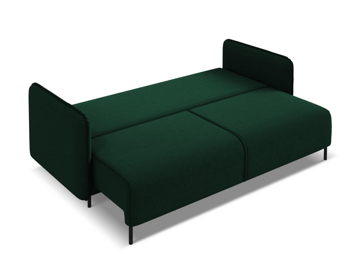 3-SITZER SOFA mit Schlaffunktion Samt Stoff Violett - Lila/Flieder, Textil/Metall (230/86/105cm) - Makamii