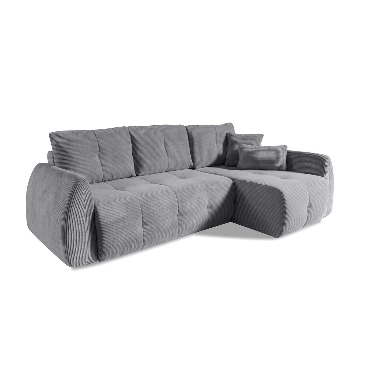 ECKSOFA Luna Hellgrau, mit Schlaffunktion - Hellgrau, Holzwerkstoff/Textil (252/155cm) - Bettso