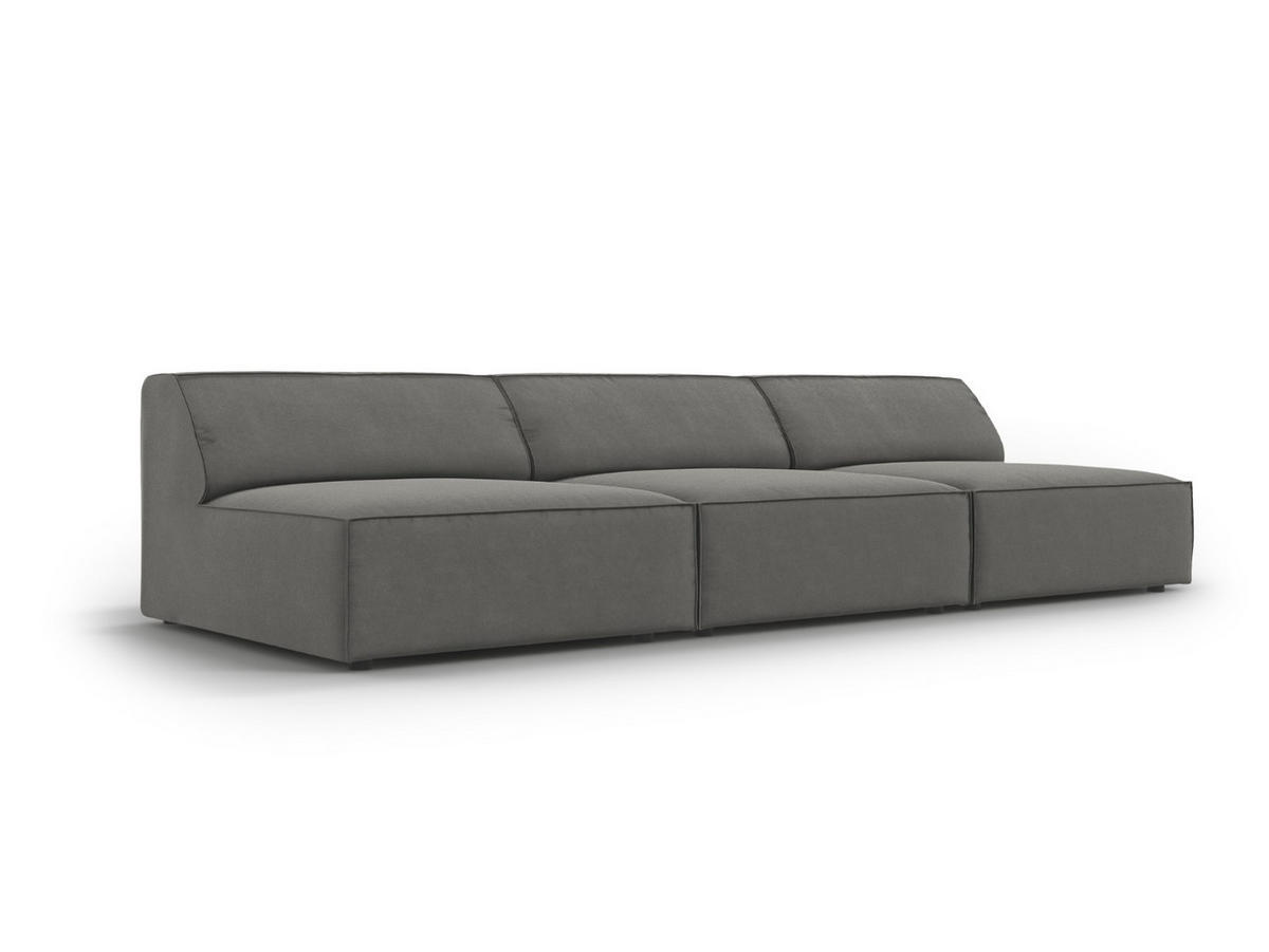 SOFA Jodie aus Samt hellgrau 3 Sitzplätze - Hellgrau, Textil (240/70/102cm) - Micadoni