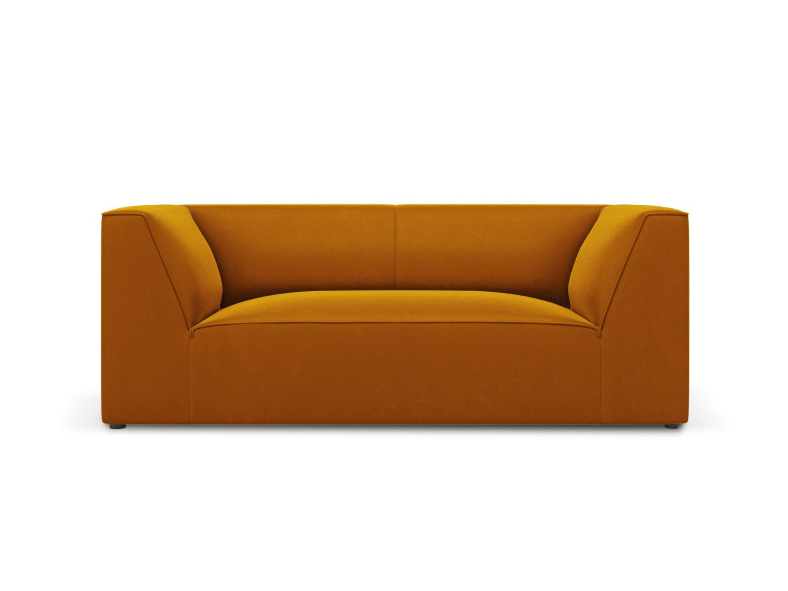 SOFA Ruby aus Samt gelb 2 Sitzplätze - Gelb, Textil (93/69/174cm) - Micadoni