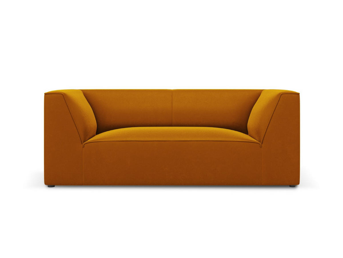 SOFA Ruby aus Samt gelb 2 Sitzplätze - Gelb, Textil (93/69/174cm) - Micadoni