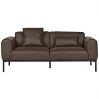 2-SITZER-SOFA Kunstleder dunkelbraun Malmos - Dunkelbraun/Schwarz, Textil (196/78/85cm) - Beliani