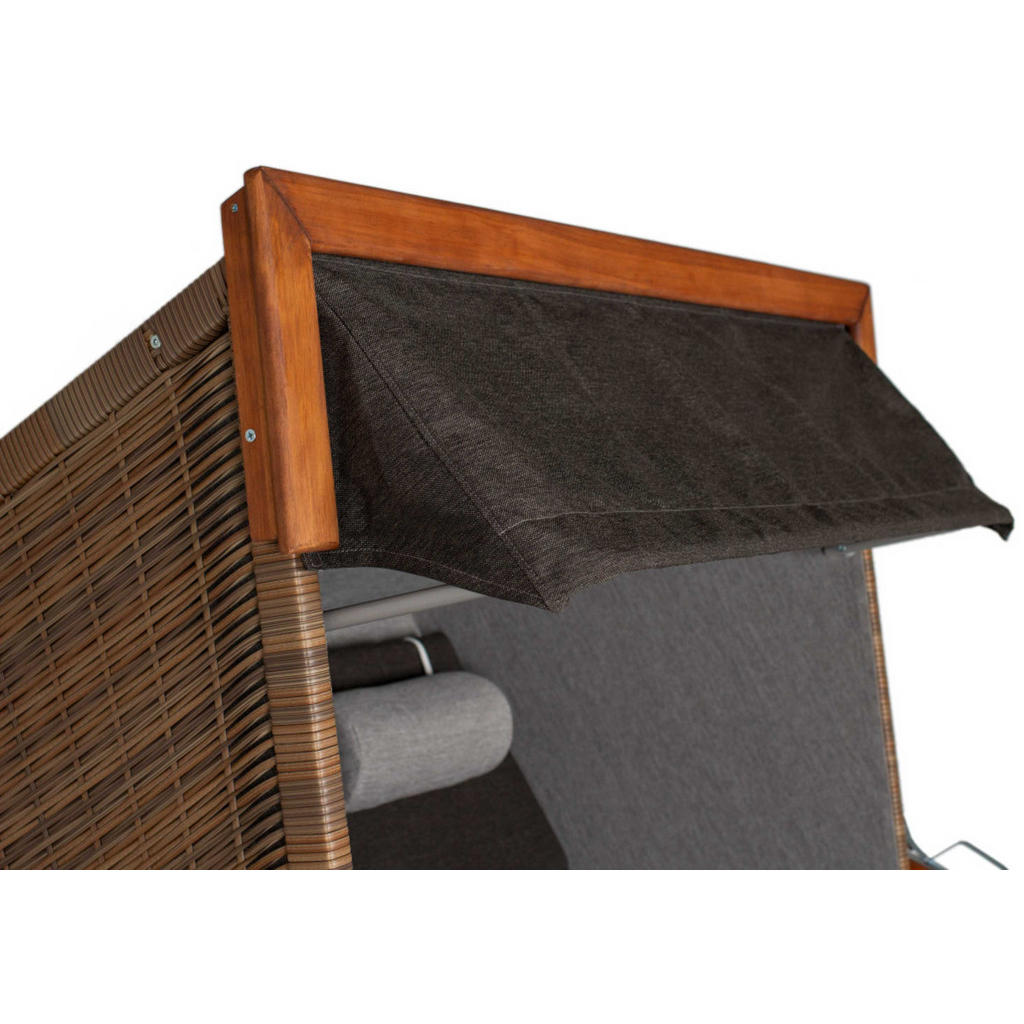 Thumbnail - Mr. Deko Strandkorb, Grau, Metall, Uni, Füllung: Schaumstoff, 115x38x92 cm, Gartenmöbel, Strandkörbe