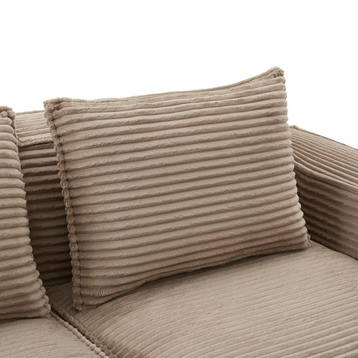 WOHNLANDSCHAFT DE-33834 modular 4-Sitzer Khaki - Sandfarben, Textil (330/75/162cm) - ComfortXL