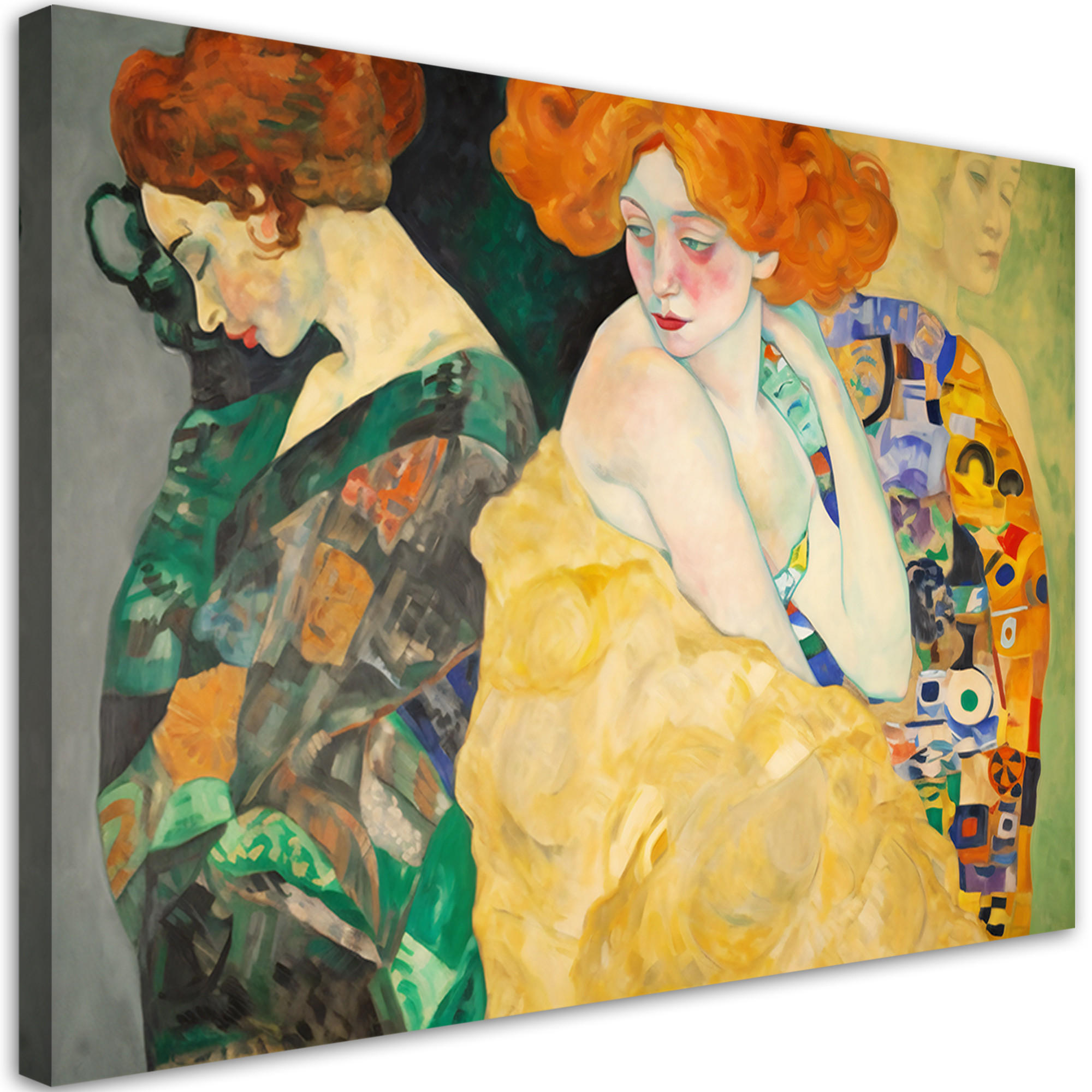 WANDBILD abstrakte frauen g. klimt - Goldfarben, Textil (60/40cm) - Feeby