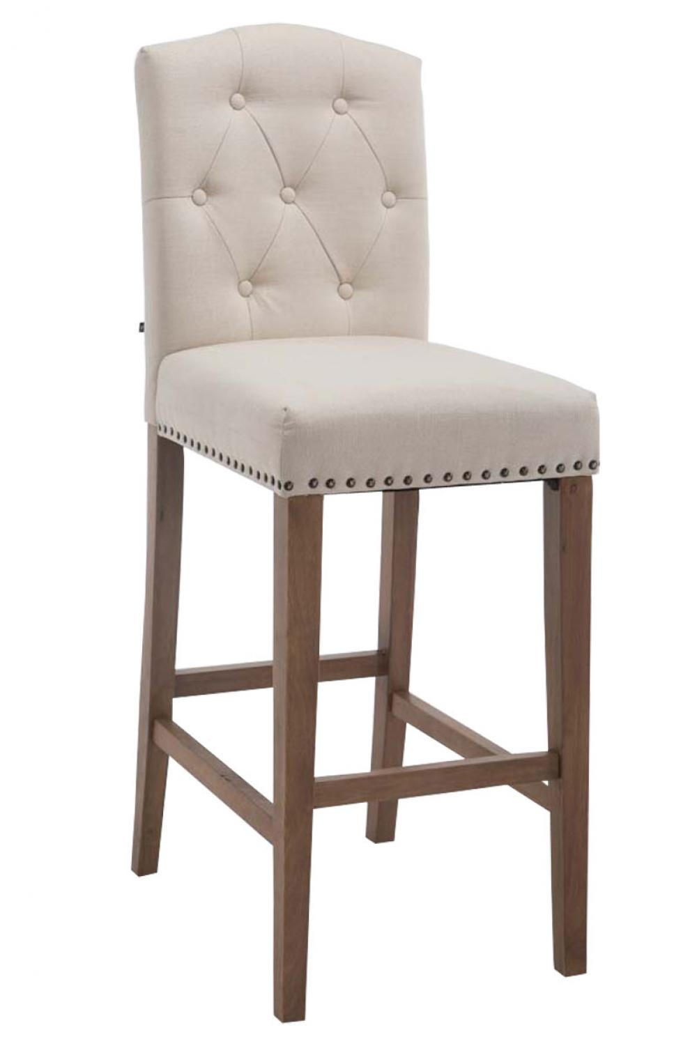BARHOCKER Stoff creme - Creme/Naturfarben, Holz/Textil (42/113/57cm) - CLP