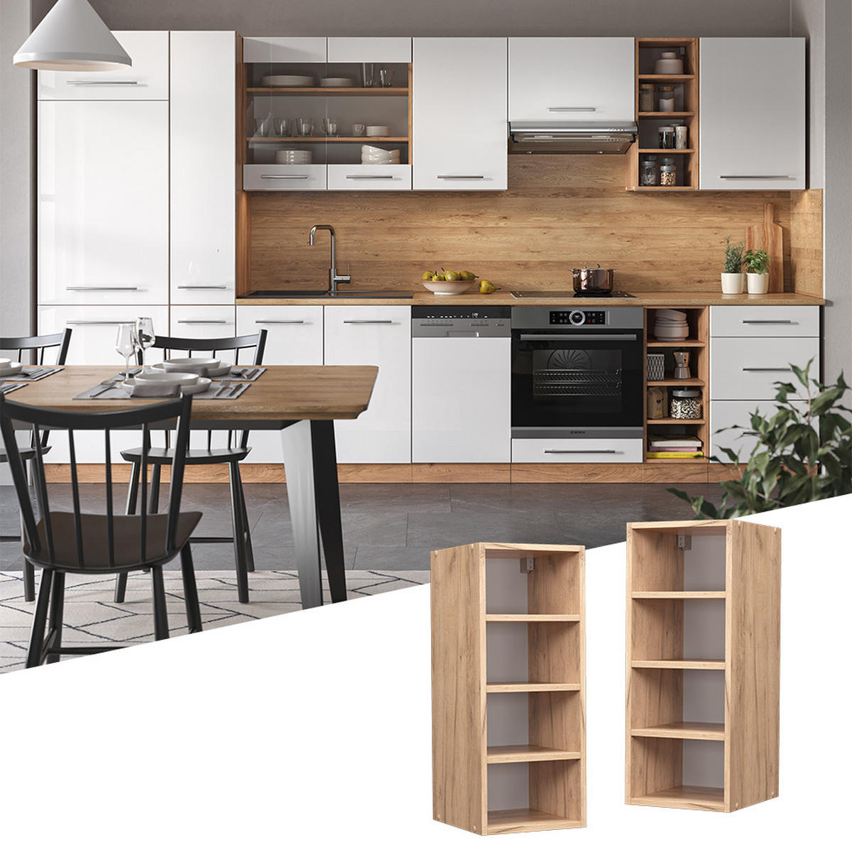 HÄNGESCHRANK Fame-Line Goldkraft Eiche 30 cm - Eiche Wotan, Holzwerkstoff (30/72/32.5cm) - Vicco