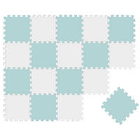 SPIELMATTE ab Null - 180/90/1 cm Puzzlematte Mint/weiß - Multicolor, Kunststoff (30/30cm) - Littletom