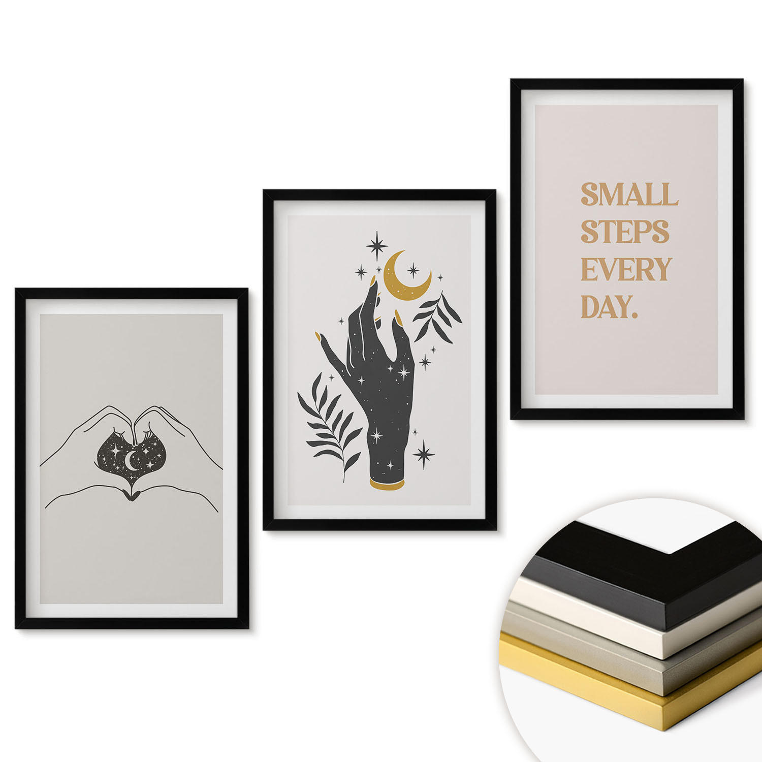 ArtPrintCave Wandbilder Schwarz 40x60 cm