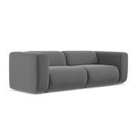 3-SITZER SOFA Samt Stoff Grau - Schwarz/Grau, Kunststoff/Textil (228/70/89cm) - Makamii