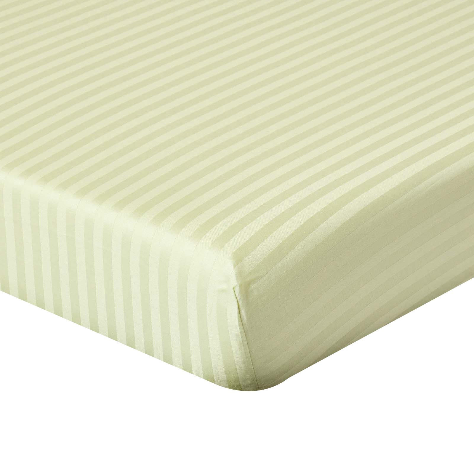 SPANNBETTLAKEN Damast gestreift, 100% Ägyptische Baumwolle - Grün, Textil (90/190cm) - Homescapes