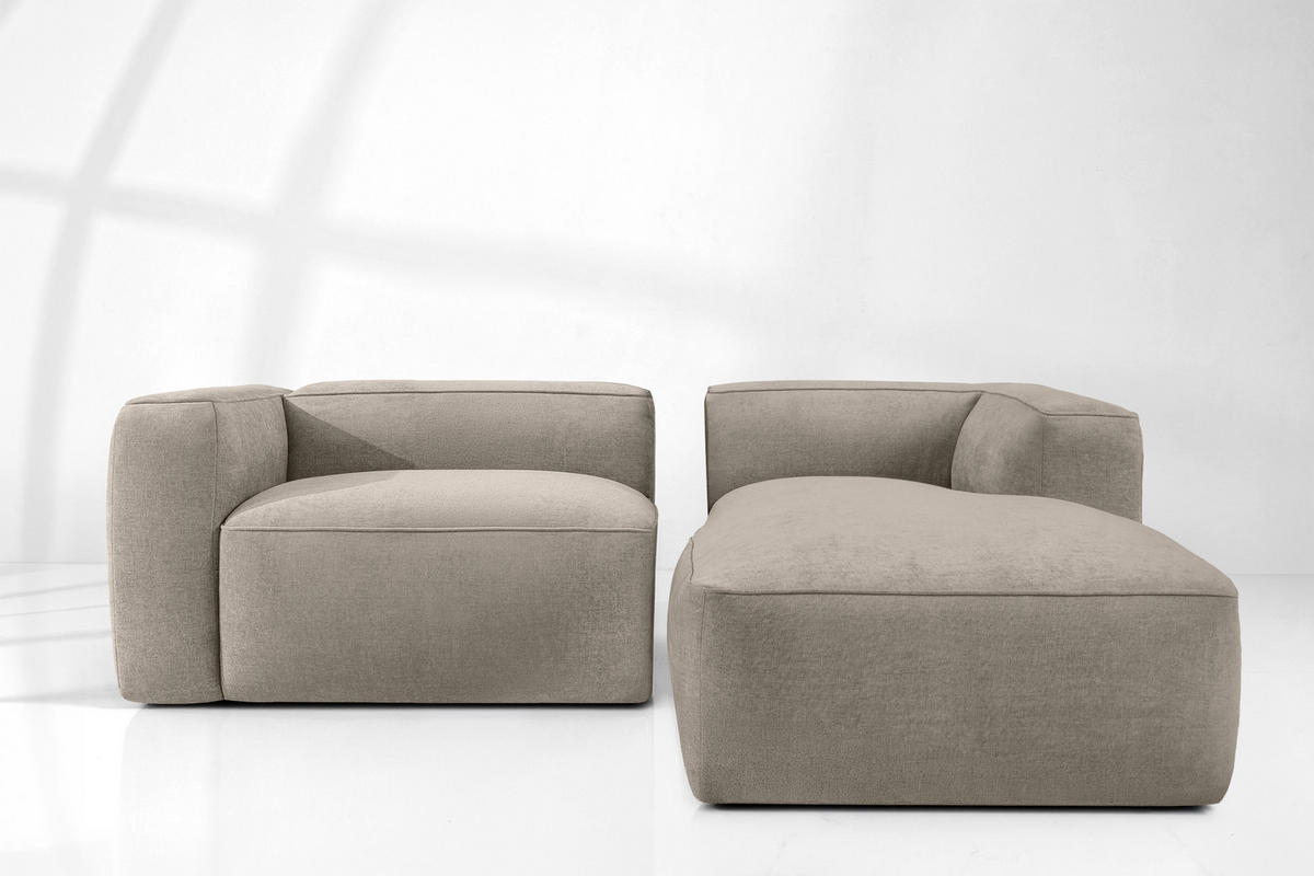 ECKSOFA RECHTS FUBBO, Beige - Beige, Holz/Holzwerkstoff (225/176cm) - KONSIMO®