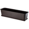 BALKONKASTEN mit Untersetzer 60 cm, Braun - Braun, Kunststoff (17/60cm) - KADAX