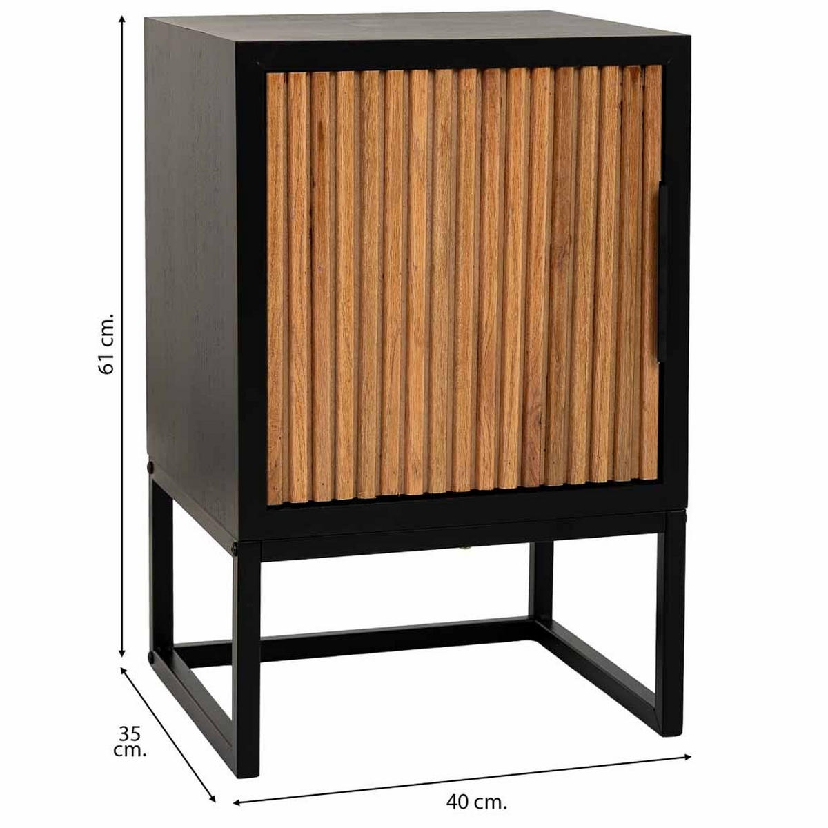 NACHTTISCH aus Metall und Holz, 40x35x61cm - Braun, Holz (40/61/35cm) - Wanderlust