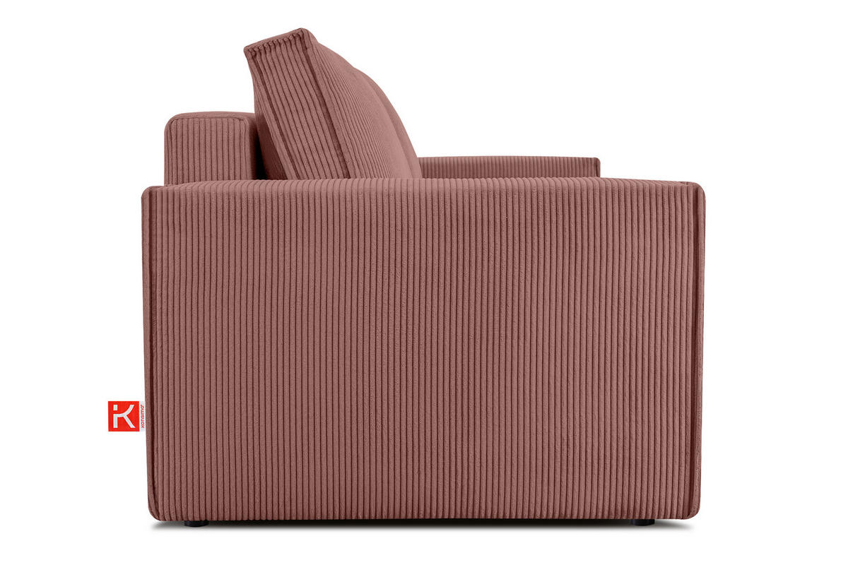 SCHLAFSOFA NAPI in Pet Friendly Cord-Stoff, rosa - Pink/Schwarz, Textil (228/89/101cm) - KONSIMO®