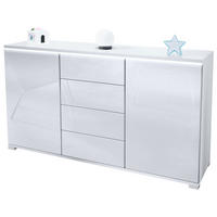 SIDEBOARD Faro Weiß Hochglanz - Weiß Hochglanz, Holzwerkstoff (138.5/75.5/35cm) - Vladon