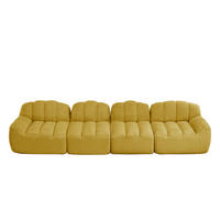 4-SITZER SOFA Granulierte Fleece Gelb - Gelb, Textil (366/79/104cm) - WISHDOR