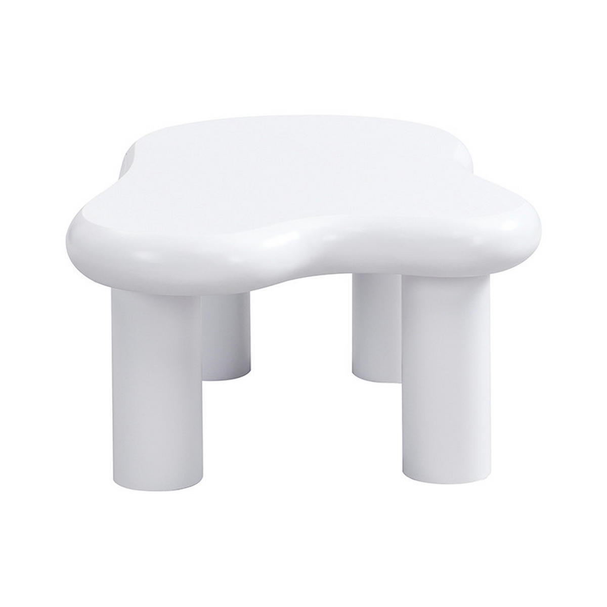 COUCHTISCH 98/65,5/40 cm weiß in Cloud-Form mit 16-farbiger LED-Beleuchtung und Schublade - Weiß, Holzwerkstoff (98/65.5/40cm) - OKWISH