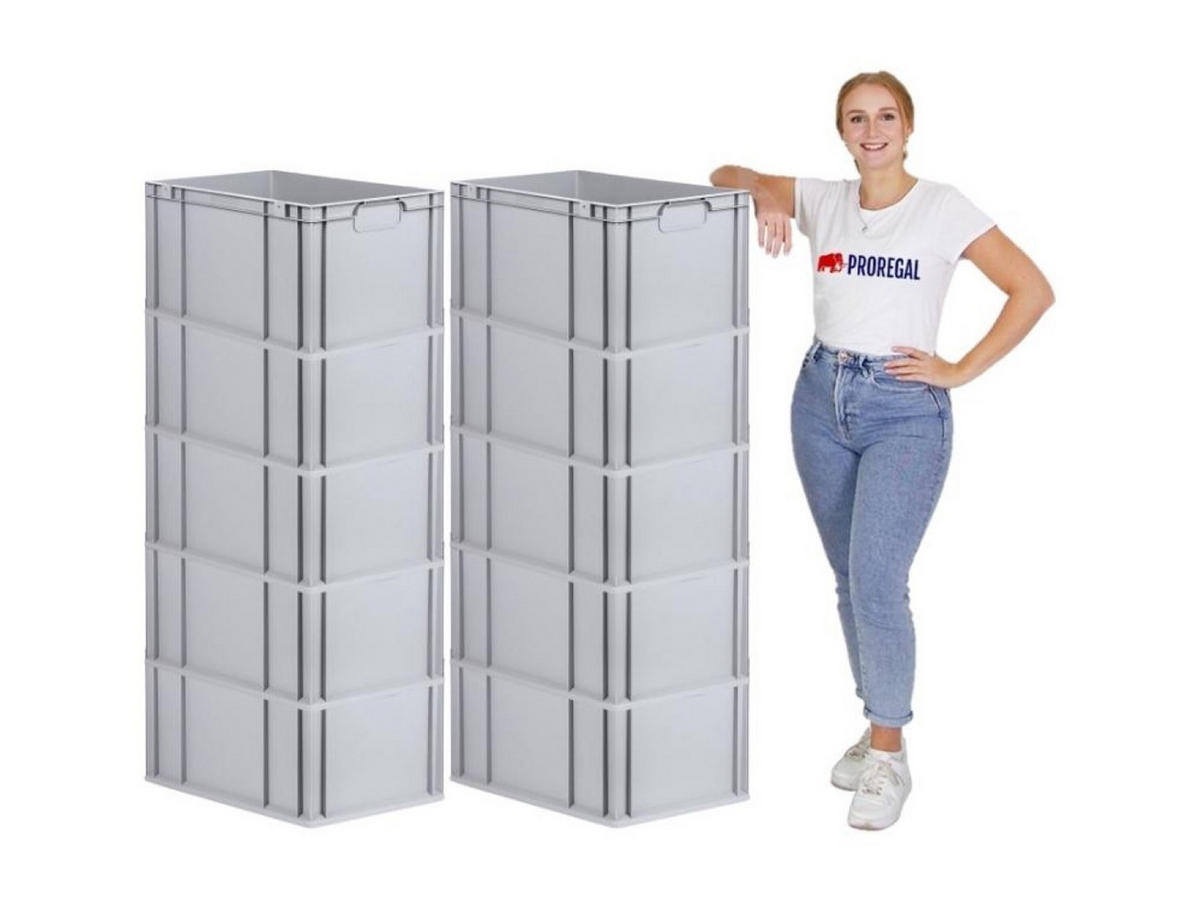 EUROBOX Nextgen Economy Griffe Geschlossen 32x40x60cm 65 Liter - Grau, Kunststoff (40/32/60cm) - PROREGAL